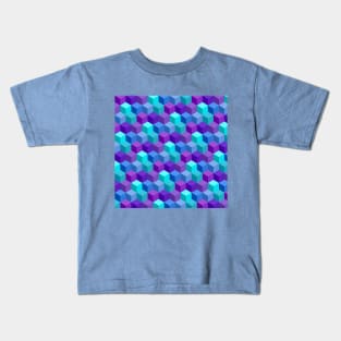 Abstract Blocks - Blue Kids T-Shirt